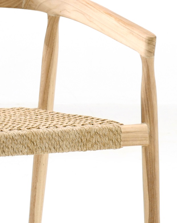 Sillon madera teka natural asiento enea Robin