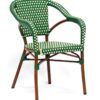 Sillon parisino Arles ratan verde y lino