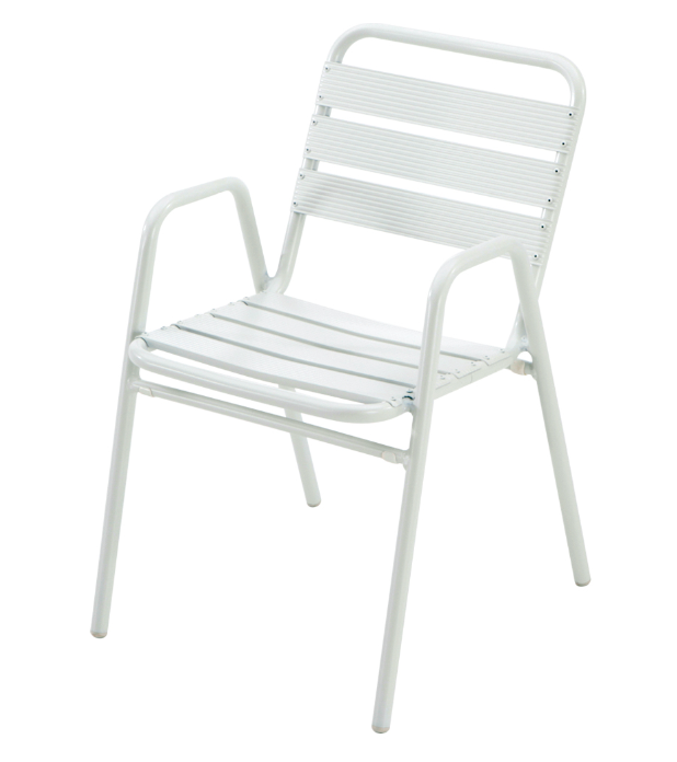 Sillon retro lamas aluminio blanco