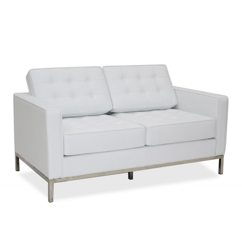 Sofa Florencia similpiel blanca 2 plazas