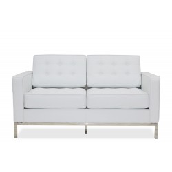 Sofa Florencia similpiel blanca 2 plazas