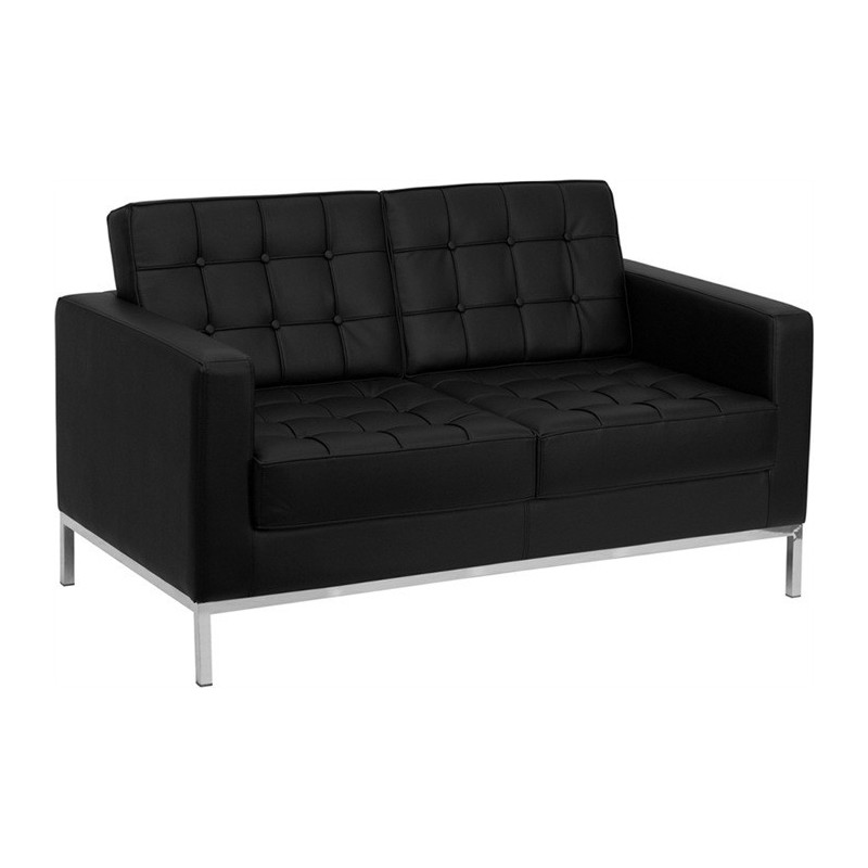 Sofa Florence similpiel negra 2 plazas