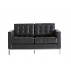 Sofa Florence similpiel negra 2 plazas