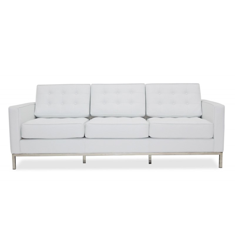 Sofa Florence similpiel blanca 3 plazas