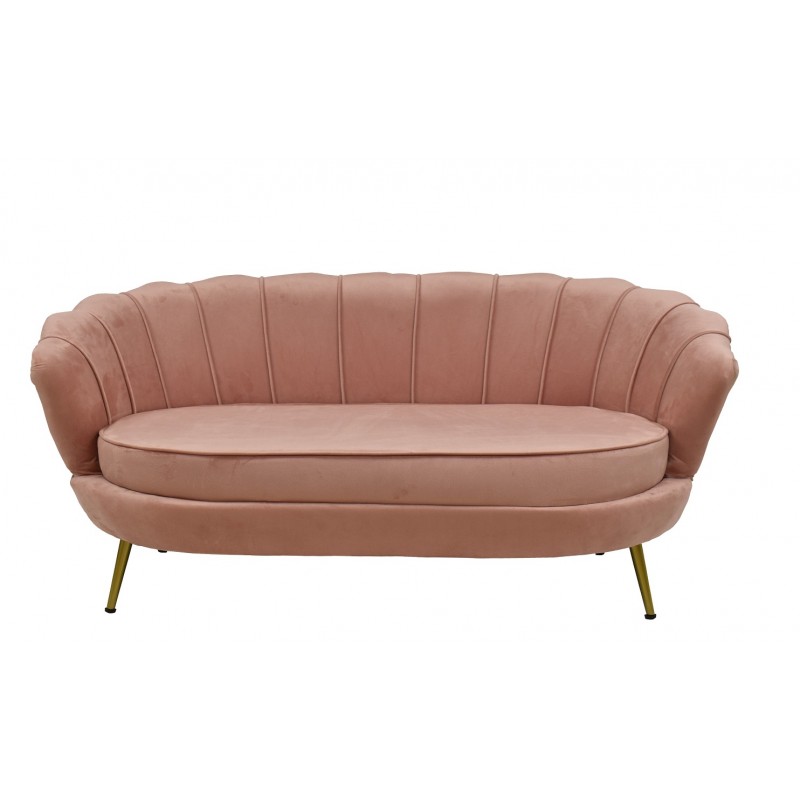 Sofa Marta tapizado velvet rosa 3 plazas