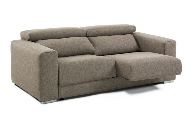 Sofa binari deslizante 3 plazas tela marron