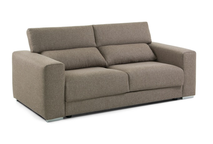 Sofa binari deslizante 3 plazas tela marron