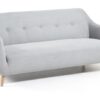 Sofa retro botones tela gris patas madera 192