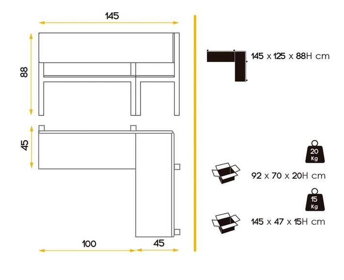 Sofa de cocina rinconera tapizado con arcon