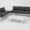 Sofa terraza rinconera Jambo lamas aluminio blanco