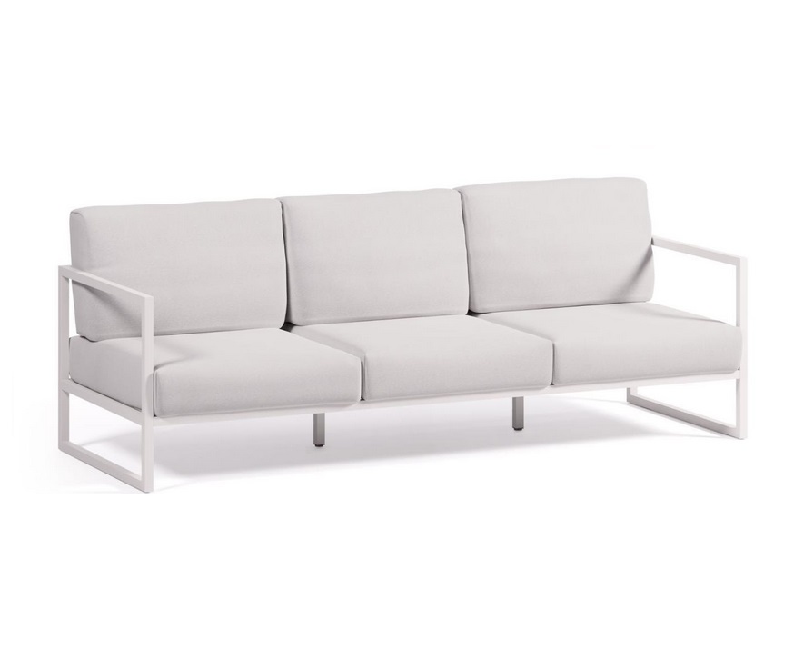 Sofa terraza aluminio blanco 3 plazas vela