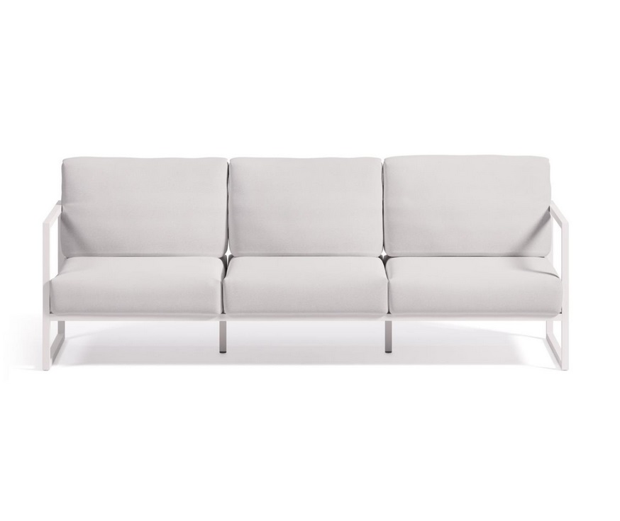 Sofa terraza aluminio blanco 3 plazas vela