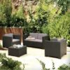 Set sofa terraza poliratan antracita cojines gris Male 4 plazas