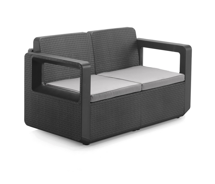 Set sofa terraza poliratan antracita kuramathi 4 plazas