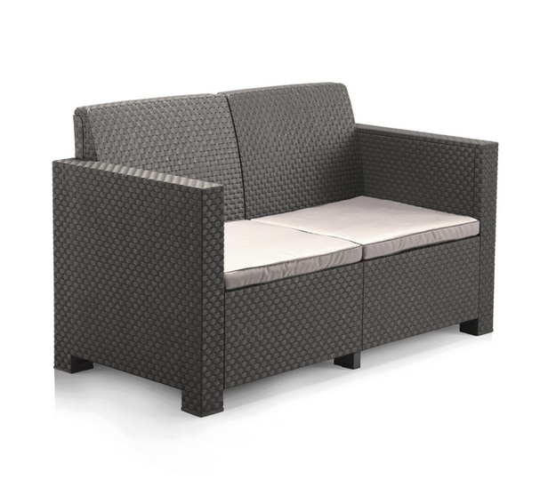 Set sofa terraza ratan antracita Reef