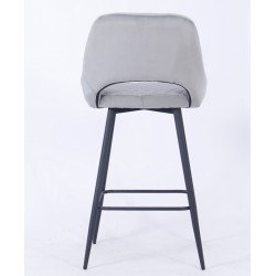 Taburete Boston tapizado velvet gris