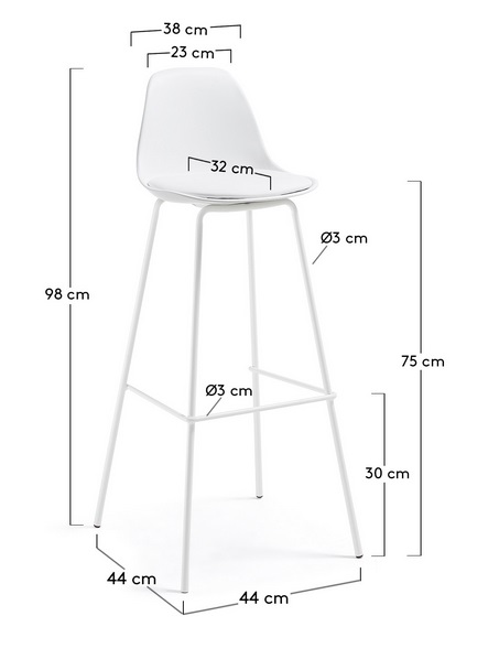 Taburete alto Tulip patin blanco