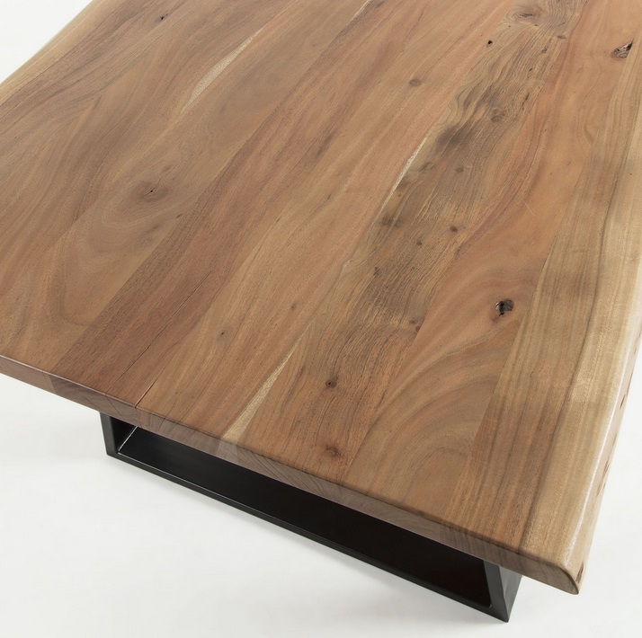 Mesa de comedor wave madera acacia natural metal 200x95cm