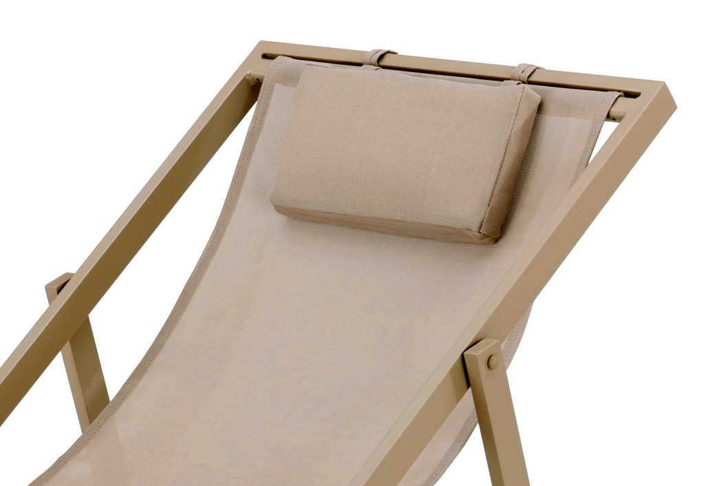 Hamaca de jardin plegable aluminio textilene beige tika