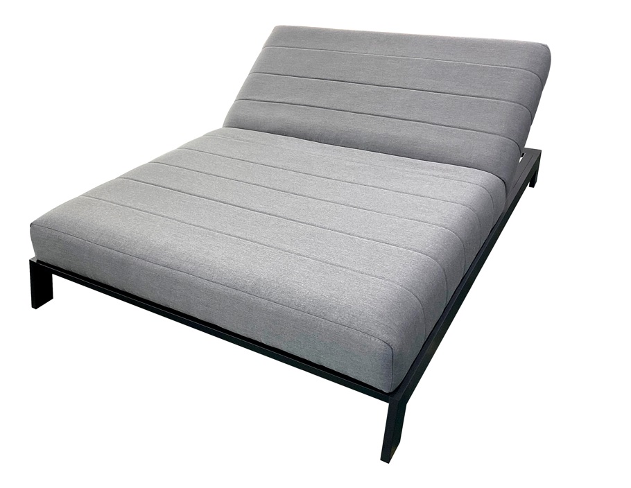 KEA tumbona doble lounge tapizado nautico gris aluminio negro