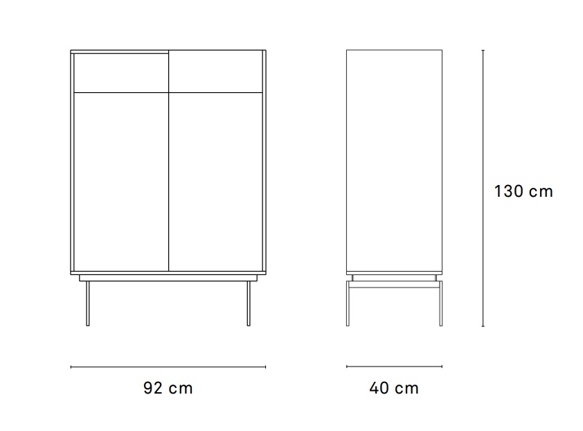 Valley mueble auxiliar roble metal azul oscuro