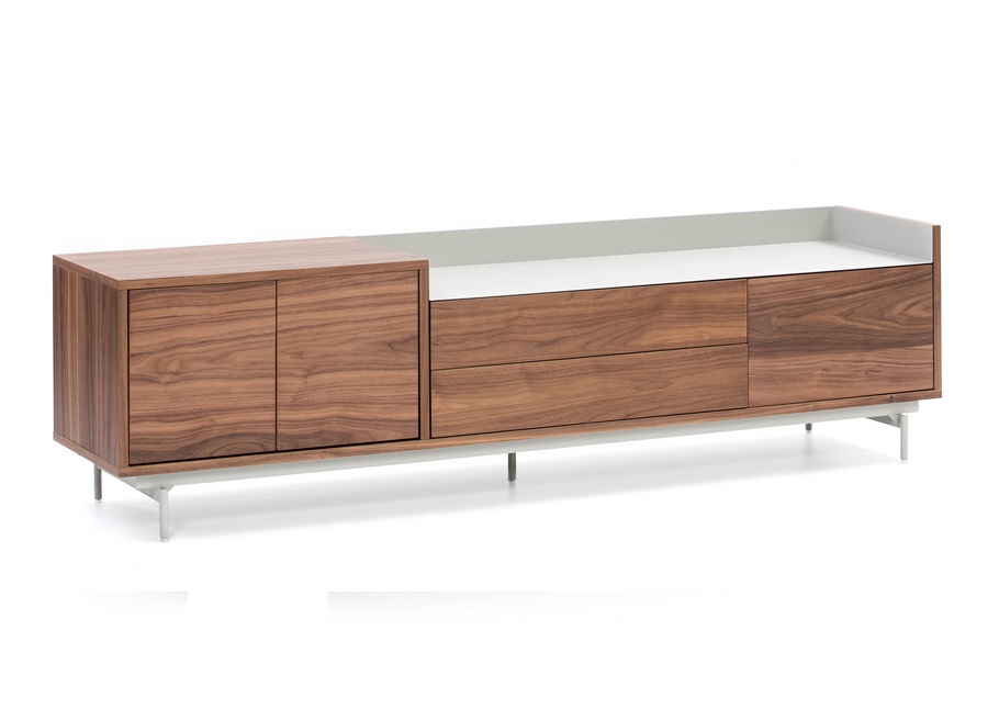 Valley mueble nogal bandeja gris claro 180 cm