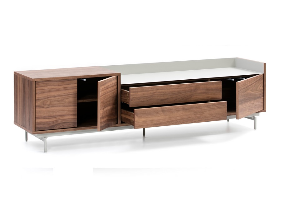 Valley mueble nogal bandeja gris claro 180 cm