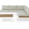 Sofa esquinero vienna aluminio blanco lamas madera poliwood